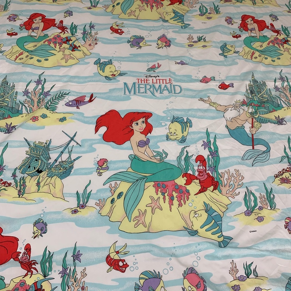 Vintage 90s The Little Mermaid Twin Sheet